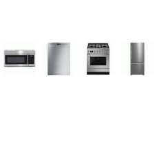 Smeg 4 STAINLESS : Professional GAS RANGE Convection OVEN, OTR MW, Dishwasher 48 dBA, 30" COUNTER DEPTH Bottom Mount Refrigerator W/ICE MAKER
