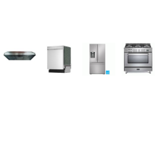 4 STAINLESS STEE PKG : VERONA 36" DUAL FUEL RANGE Convection OVEN, 36" 600 CFM Undermount Range Hood AND Sharp 49 dB Dishwasher, 28.9CF FRENCH DOOR Refrigerator  EXT WD 4 STAINLESS STEE PKG : VERONA 36" DUAL FUEL RANGE Convection OVEN, 36" 600 CFM Undermount Range Hood AND Sharp 49 dB Dishwasher, 28.9CF FRENCH DOOR Refrigerator  EXT WD