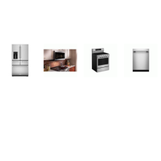 Kitchenaid 4 Stainless : Gas Range Convection Oven Air Fry, 1.9CF OTR Microwave 400CFM, 44 DBA Dishwasher, French 5-Door Refrigerator Exterior Ice and Water Dispenser 