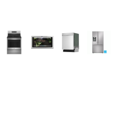 4 STAINLESS : GE Hub Built-In Entertainment Ventilation System, Electric Range Air Fry True Convection Oven, And Sharp 49 dB Dishwasher, 28.9CF French 3-Door Refrigerator EXT WD 4 STAINLESS : GE Hub Built-In Entertainment Ventilation System, Electric Range Air Fry True Convection Oven, And Sharp 49 dB Dishwasher, 28.9CF French 3-Door Refrigerator EXT WD