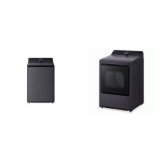 LG 5.5CF Smart Top Load Washer LCD Digital Dial Control And 7.3CF Electric Dryer TurboSteam AI Sensing - MATTE BLACK -