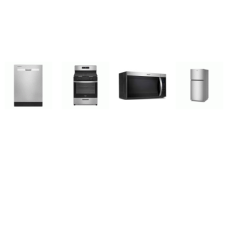 Whirlpool 4 STAINLESS STEEL APPLIANCE PACKAGE : Gas Range Oven SteamClean, 1.7 OTR Microwave 300 CFM, 55 dBA Dishwasher, 30"'W 19.3CF Top Freezer Refrigerator