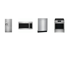 Frigidaire 4 STAINLESS : 52 dBA DW, 36"W Side by Side Refrigerator EXT WD, And Gallery SLIDE IN ELECTRIC RANGE Total Convection System OVEN AIR FRY, 1.9CF OTR MW 400 CFM