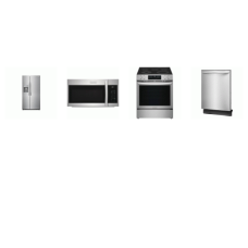 Frigidaire Gallery 4 Smudge-Proof Stainless : SLIDE IN ELECTRIC RANGE Convection OVEN AIR FRY, 1.9CF OTR MW 400 CFM, 51dBA Dishwasher, 36"W Side by Side Refrigerator EXT WD ENERGY STAR 