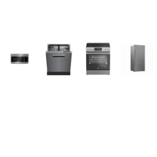 beko 4 Stainless : Slide-In Electric Range True European Convection Oven Warming Drawer Air Fry, OTR MW 300CFM, 48 dBA Dishwasher, 30" Counter-Depth Bottom Freezer Refrigerator 