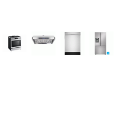 4 STAINLESS : Instaview Slide-in Gas Range ProBake Convection Oven Air Fry, Range Hood 560 CFM, 28.9CF FRENCH DOOR Refrigerator Ext WD, 52dB Dishwasher