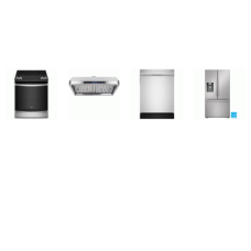 4 STAINLESS : Slide-in Gas Range ProBake True Convection Oven Air Fry, Range Hood 560 CFM, 28.9CF FRENCH DOOR Refrigerator Ext WD, 52dB Dishwasher