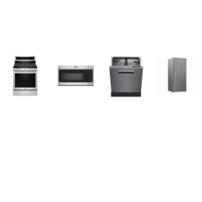 4 STAINLESS : beko 30 Inch Counter-Depth Bottom Mount Refrigerator, Dishwasher 48 dBA And May tag 1.7CF OTR MW, Gas Range True Convection Oven