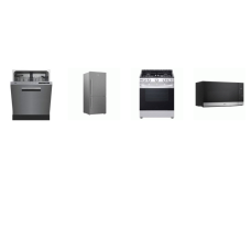 4 STAINLESS STEEL APPLIANCE PKG : beko 30 Inch Counter-Depth Bottom Mount Refrigerator, Dishwasher 48 dBA And LG OTR MW, SLIDE GAS RANGE OVEN
