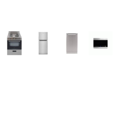 APT SIZE 4 STAINLESS STEEL APPLIANCE PKG : 24" ELECTRIC RNAGE OVEN, 24" OTR MW, 18" DISHWASHER, 24"  Top-Freezer Refrigerator 11.6CF