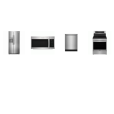 Frigidaire Gallery 4 Smudge-Proof STAINLESS : Induction Range Total Convection Oven Air Fry, 1.9CF OTR MW, 42 dBA OrbitClean DW, Counter Depth SBS Refrigerator EXT WD