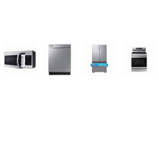 SAMSUNG 4 STAINLESS : Electric Range Convection+ Oven Air Fry, OTR MW, 53dBA Dishwasher, 27CF Counter Depth French Door Refrigerator Dual Auto Ice Maker 