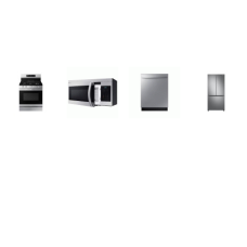 Samsung 4 STAINLESS : GAS RANGE OVEN Air Fry & Convection, OTR MW, 51dBA 3RD RACK DISHWASHER , 33" French Door Refrigerator  Dual Auto Ice Maker