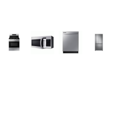 Samsung 4 STAINLESS STEEL PKG: GAS RANGE OVEN Air Fry & Convection, OTR MW, 53dBA DISHWASHER , 33" French Door Refrigerator  Dual Auto Ice Maker