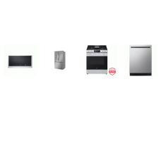 LG 4 STAINLESS : SLIDE GAS RANGE Fan Convection OVEN AIR FRY, 2.0CF OTR MW 400CFM, TrueSteam Dishwasher, 32CF French Door Refrigerator Internal Water Dispenser Ice Maker
