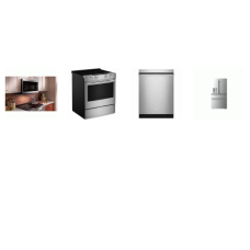 Kitchenaid 4 Stainless : Slide-In Electric Range Convection Oven Air Fry, 1.9CF OTR MW 400 CFM, 47 DBA Dishwasher, French 4-Door Refrigerator EXT WD