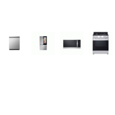 LG 4 STAINLESS : Gas Slide-in Range Oven, 1.8CF OTR MW, Front Control Dishwasher with QuadWash, 27CF InstaView Counter-Depth French Door Refrigerator Internal Water Dispenser Ice Maker