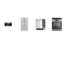 4 Stainless PKG : Sharp Dishwasher 49 dBA, French 4-Door Counter Depth Refrigerator Ice Maker, And beko Slide-In Electric Range True European Convection Oven 1.6 cu ft OTR MW