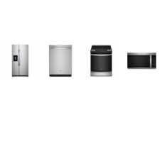 Whirlpool 4 Fingerprint Resistant Stainless : SLIDE IN GAS RANGE 7-in-1 Air Fry Oven, 1.9CF OTR Microwave, 47 dBA Dishwasher, Side By Side Refrigerator Ext Water Dispenser Icemaker In-Door-Ice 