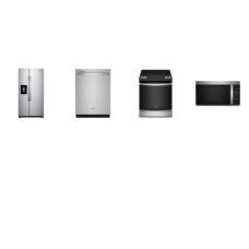 Whirlpool 4 Fingerprint Resistant Stainless : SLIDE IN GAS RANGE 7-in-1 Air Fry Oven, 1.7CF OTR Microwave, 47 dBA Dishwasher, Side By Side Refrigerator Ext Water Dispenser Icemaker In-Door-Ice 