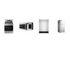 4 STAINLESS PKG : ELECTRIC RANGE CONVECTION OVEN AIR FRY, OTR MW, 52dB Dishwasher, 30" 18.1 cu. ft. Top Freezer Refrigerator