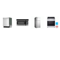 4 STAINLESS STEEL APPLIANCE PKG : SLIDE IN SMOOTHTOP ELECTRIC RANGE OVEN, OTR MW, 49dB Dishwasher 3RD RACK, 30" 18.1 cu. ft. Top Freezer Refrigerator