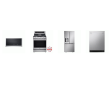 LG 4 STAINLESS : Gas Smart Range Convection Oven Air Fry Air Sous Vide Griddle, 2.0CF OTR MW 400CFM, Dishwasher 46DBA, 33"W  French Door Counter-Depth Refrigerator EXT WD