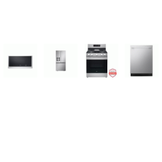 LG 4 STAINLESS : Gas Smart Range Convection Oven Air Fry Self Clean Griddle, 2.0CF OTR MW 400CFM, 3rd Rack Dishwasher 46 dBA, 33"W French Door Refrigerator EXT WD
