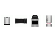 Frigidaire Gallery 4 Smudge-Proof STAINLESS : Induction Range Total Convection Oven Air Fry, 1.9CF OTR MW 400 CFM, 52 dBA Dishwasher, 28CF FRENCH Refrigerator EXT WD Dual Ice Maker