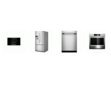 Kitchenaid 4 Stainless : 36" Electric Cooktop, 30-inch Electric Single Wall True Convection Oven, 41 dBA Dishwasher, 26.8CF French Door Refrigerator EXT WD