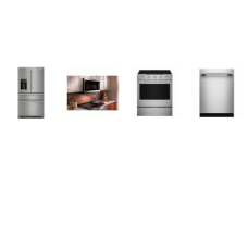 KITCHENAID 4 STAINLESS : Slide-In Gas Range Convection Oven Air Baking, 1.9CF OTR MW 400 CFM, Dishwasher 41dBA, FRENCH 4-Door Refrigerator EXT WD