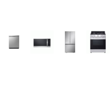 LG 4 STAINLESS : Gas Slide-in Range Oven, 1.8CF OTR MW, 48 dBA Dishwasher 3rd Rack, 33"W French Door Refrigerator Icemaker