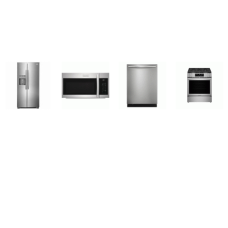Frigidaire Gallery 4 STAINLESS : 47 dBA Dishwasher Stainless Tub, 30" SLIDE IN Gas Range Total Convection Oven Air Fry, 36" Counter Depth Side by Side Refrigerator EXT WD, 1.9CF OTR MW