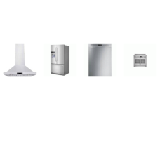 4 STAINLESS : 36 Inch Induction Range Air Fryer True Convection French Door Oven, 36" Hood 600-CFM, 48dba Dishwasher, 26.8CF French Door Refrigerator EXT WD