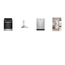 Whirlpool 4 Fingerprint Resistant Stainless : SLIDE IN GAS RANGE 7-in-1 Air Fry Oven, Chimney  Hood 400CFM, Dishwasher 55dBA, Counter Depth French 4-Door Refrigerator EXT WD