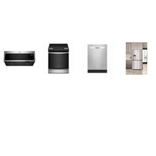 Whirlpool 4 Fingerprint Resistant Stainless : SLIDE IN GAS RANGE 7-in-1 Air Fry Oven, Low Profile Microwave Hood 400CFM, Dishwasher 55dBA, Counter Depth French 4-Door Refrigerator EXT WD