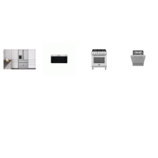 Bertazzoni 4 Stainless : 30" Gas RANGE Convection Oven, 60 dbA 1.9CF OTR MW, Tall Tub 39dB Dishwasher, 36" French Door Counter Depth Refrigerator Ext Ice & water dispenser