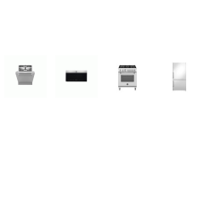 Bertazzoni 4 Stainless : Dual Fuel Range European Convection Oven, 1.9CF OTR MW 1550 W 300CFM, Tall Tub 42dB Dishwasher, 31" Bottom Mount Refrigerator Ice Maker