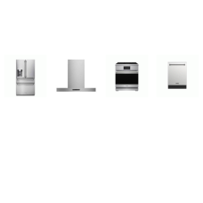 Thor Kitchen 4 Stainless : 30" Induction Range TRUE CONVECTION FAN Oven, T-shape Range Hood 550CFM, 47 dB Dishwasher, Counter Depth French Door Refrigerator EXT WD