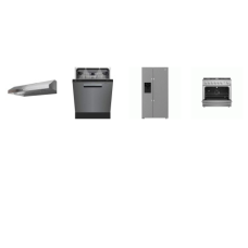 4 stainless ; beko Counter Depth Side by Side Refrigerator, Dishwasher 39 dBA, Faber Range Hood 395 CFM, Forno 36" Slide In Gas Range Convection Oven 6BRS
