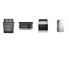 4 STAINLESS STEEL APPLIANCE PKG : LG SLIDE IN GAS RANGE OVEN, beko 39dB Dishwasher, ELEMENT OTR MW AND 30" 18.1 cu. ft. Top Freezer Refrigerator