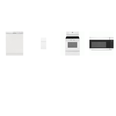 FRIGIDAIRE 4 WHITE APPLIANCE PKG : ELECTRIC SMOOTH TOP RANGE OVEN, OTR MW, Dishwasher ENERGY STAR 55 dBA, 30" 18 Cu. Ft. Top Freezer Refrigerator