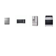LG 4 STAINLESS : Gas Slide-in Range Oven, 1.8CF OTR MW, Dishwasher 48dBA, 28CF French Door Refrigerator EXT WD