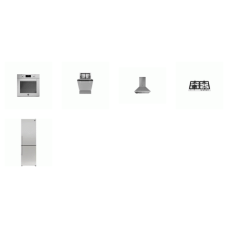 Bertazzoni 5 STAINLESS APT SIZE APPLIANCE PKG : 24" Gas Cooktop, 24" CHIMNEY HOOD, 18" DISHWASHER 51dB, 24" Convection WALL OVEN, 24" Counter Depth Bottom Mount Refrigerator 