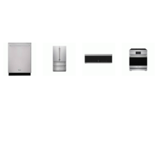Thor Kitchen 4 Stainless : 30" Induction Range TRUE CONVECTION Oven, OTR Microwave Low Profile, Dishwasher 46 dB, Counter-Depth French Door Refrigerator 
