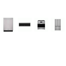 Thor Kitchen 4 Stainless : 30" Induction Range TRUE CONVECTION Oven, OTR MW Low Profile, Dishwasher 46dB, Counter Depth French Door Refrigerator Internal Water and Ice