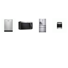 WHIRLPOOL 4 STAINLESS PKG : SLIDE IN Electric Range Oven, OTR MW, 55dBA Dishwasher, 25CF French 4-Door Bottom Mount Refrigerator EXT WD