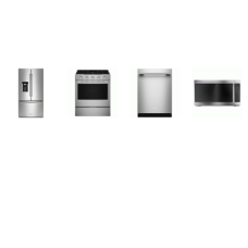 Kitchenaid 4 Stainless : Gas Slide-In Grates Range Convection Oven, 2.1CF OTR MW, Dishwasher 47dBA, Counter Depth French Door Refrigerator ext WD