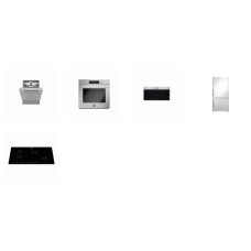 Bertazzoni 5 Stainless : 30" Induction Cooktop. 1.9CF OTR Microwave, 42DB Dishwasher, 30" Convection Wall Oven, 31"W Counter Depth Bottom Mount Refrigerator Ice M