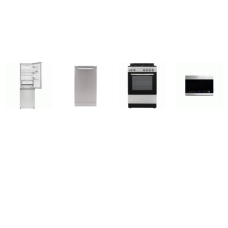 APT SIZE 4 STAINLESS PKG : 24" GAS RANGE OVEN GLASS DOOR, 24" OTR MW, 18" Fully Integrated 53 dBA Dishwasher, 24 in. Bottom-Freezer Counter-Depth Refrigerator